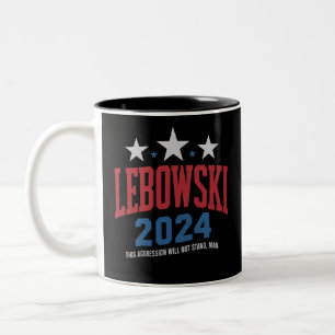 Funny Lebowski Political Election Vote 2024 Two-Tone Coffee Mug
