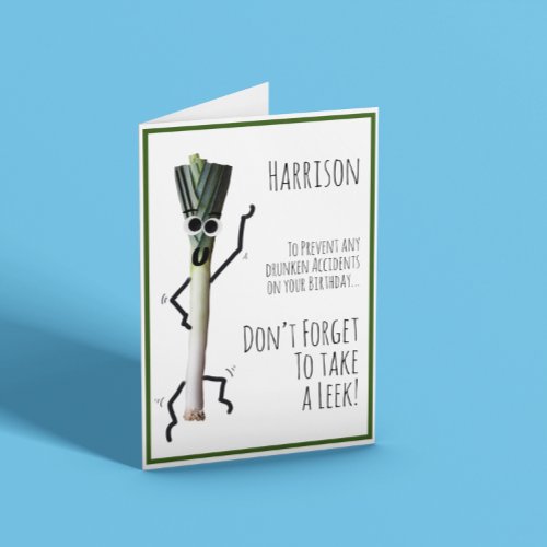 Funny Leek Birthday  Card