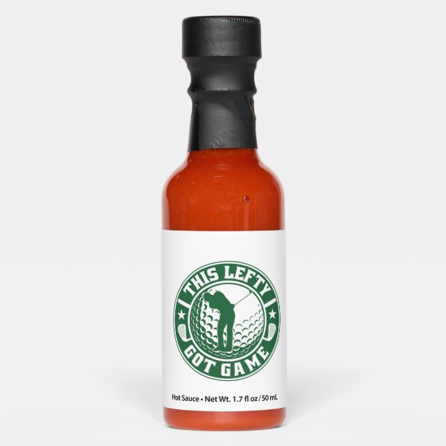 Funny Left Handed Golf Player Hot Sauces (Front)