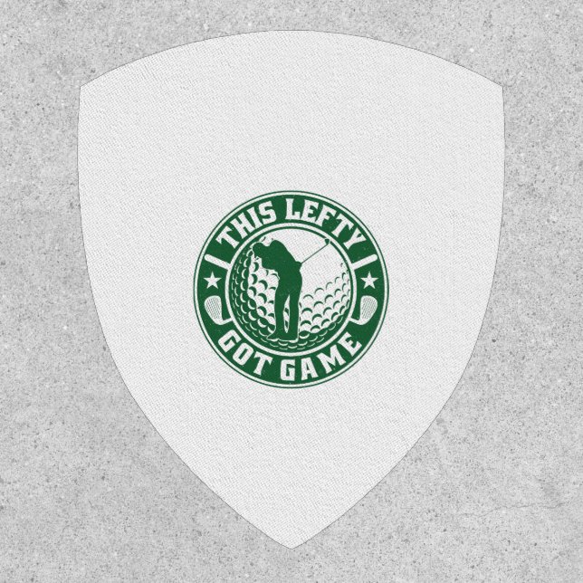 Funny Left Handed Golf Player Patch (Front)
