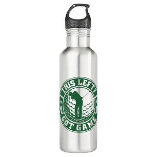 Funny Left Handed Golf Player Stainless Steel Water Bottle