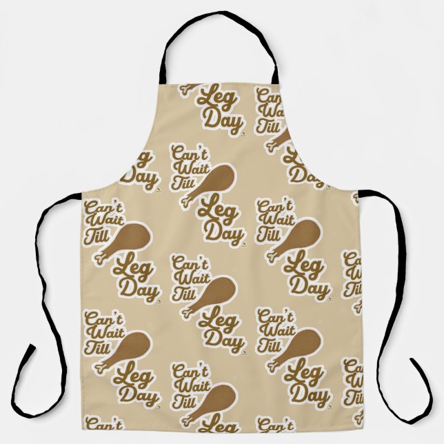 Funny Leg Day Pattern Thanksgiving Drumstick Joy Apron (Front)