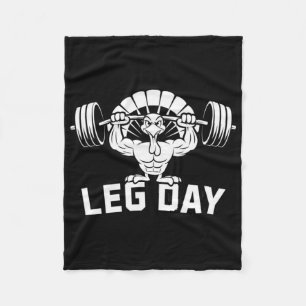 Funny Leg Day Thanksgiving Turkey Deadlifting Dead Fleece Blanket
