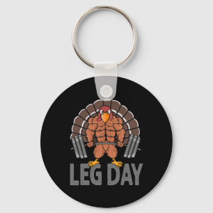 Funny Leg Day Thanksgiving Turkey Deadlifting Dead Keychain