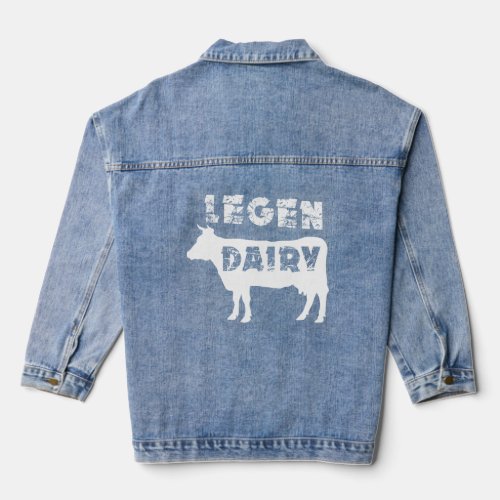 Funny Legen Dairy Cow Farm Animal Bull Sarcastic  Denim Jacket
