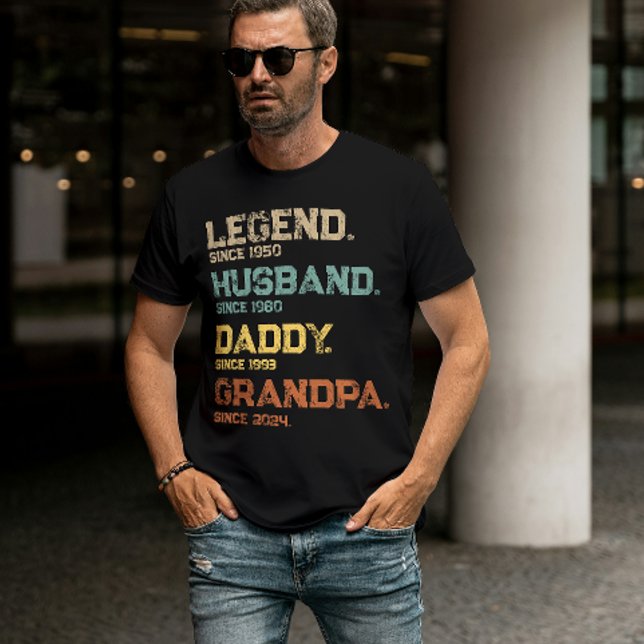 Funny Legend Husband Daddy Grandpa Custom Gift T-Shirt (Legend Husband Daddy Grandpa for him best dad ever grandfather happy father's day gift ideas)
