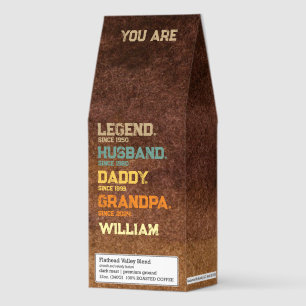 Funny Legend Husband Daddy Grandpa Vintage Roasted Coffee