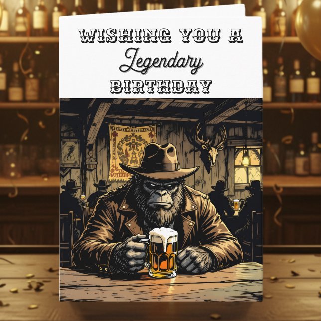 Funny Legendary Bigfoot Birthday  Card (Creator Uploaded)