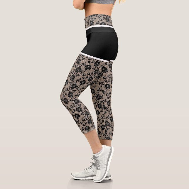 Funny Leggings Faux Black Lace Fishnet and Short (Left)