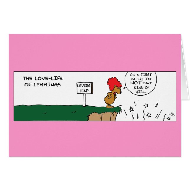 Funny Lemming Love Life Cards (Front Horizontal)