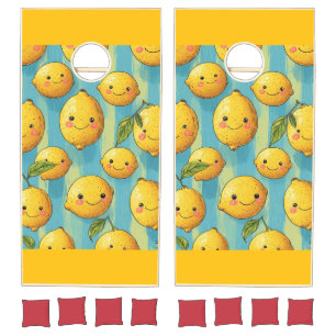 Funny Lemon Faces Cornhole Set