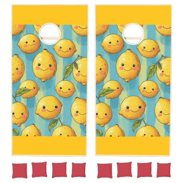 Funny Lemon Faces Cornhole Set (Set)