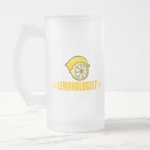 Funny Lemon Frosted Glass Beer Mug