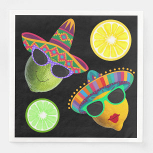 Funny Lemon Lime Party Paper Dinner Napkins