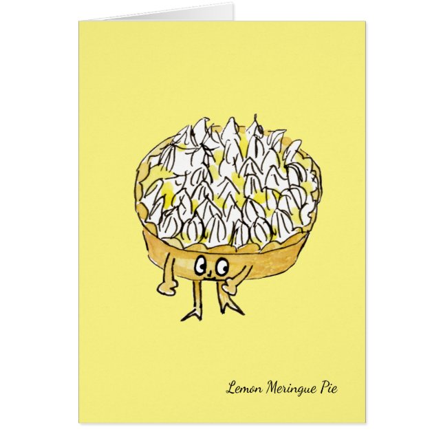 Funny Lemon Meringue Pie Quirky Cute Cartoon Humor (Front)