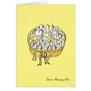 Funny Lemon Meringue Pie Quirky Cute Cartoon Humor Cards