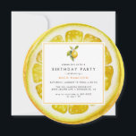 Funny Lemon Slice | Bright Yellow Citrus Birthday Invitation<br><div class="desc">Round birthday party invitations designed to look like a lemon slice. Silly,  eye-catching invitations ideal for summer parties,  cocktail parties,  or any birthday with a lemon/citrus theme. (Text is fully editable)</div>