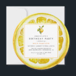 Funny Lemon Slice | Bright Yellow Citrus Birthday Invitation<br><div class="desc">Round birthday party invitations designed to look like a lemon slice. Silly,  eye-catching invitations ideal for summer parties,  cocktail parties,  or any birthday with a lemon/citrus theme. (Text is fully editable)</div>