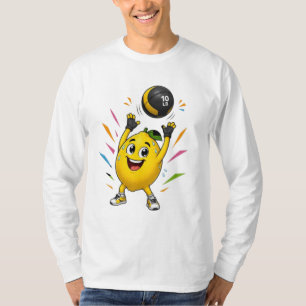 Funny Lemon Weightlifting Cartoon Gym Workout T-Shirt