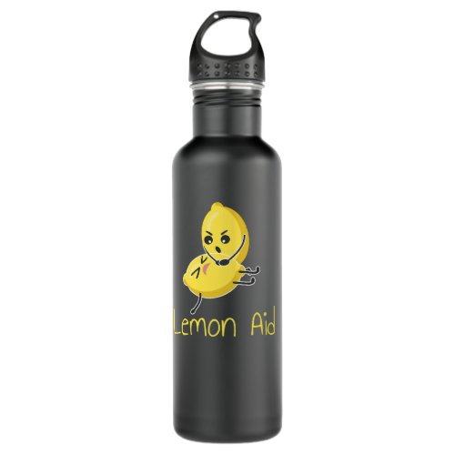 Funny LemonAid Lemon First Aid Pun Joke Stainless Steel Water Bottle