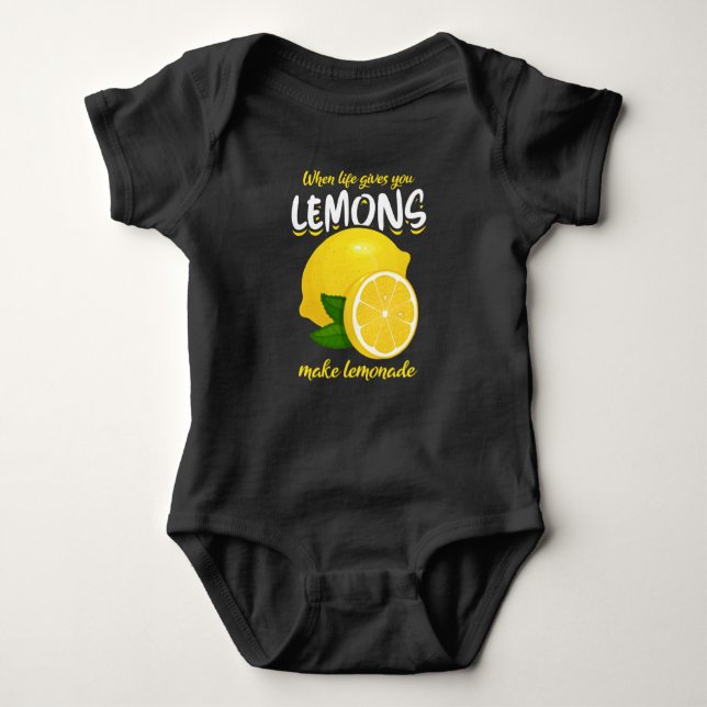 Funny Lemons Saying Make Lemonade Baby Bodysuit (Front)