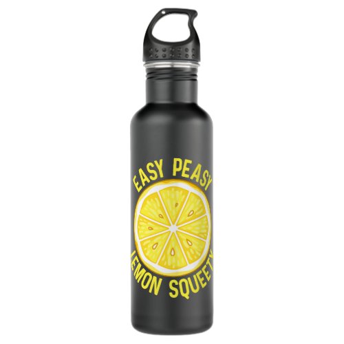 Funny Lemons Summer Lemonade Easy Peasy Lemon Sque Stainless Steel Water Bottle