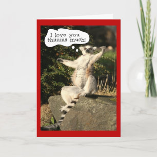 Funny Lemur Love You This Much Valentines Day Holiday Card