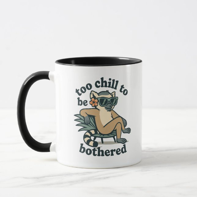 Funny Lemur Too Chill To Be Bothered Madagascar Ar Mug (Left)