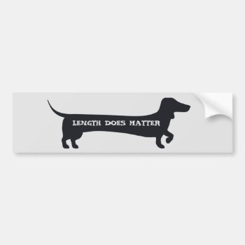 Funny Length Does Matter Dachshund Bumpersticker Bumper Sticker by Doxie_love at Zazzle