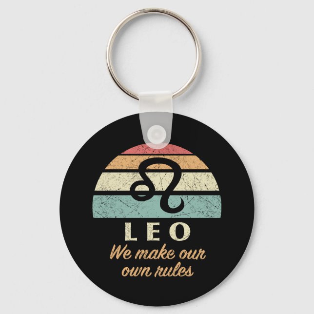 Funny Leo Zodiac Rules Keychain (Front)