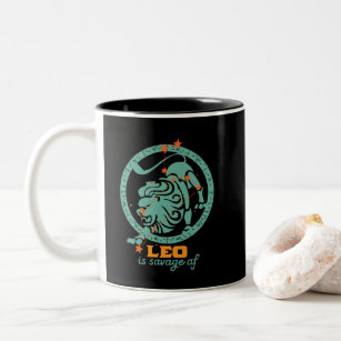Funny Leo Zodiac Star Sign Astrology Birthday Two-Tone Coffee Mug