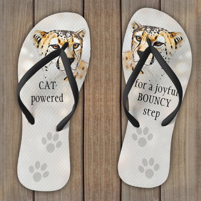 Funny Leopard Big Cat Flip Flops (Creator Uploaded)