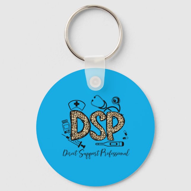 Funny Leopard DSP Direct Suprt Professional Week Keychain (Front)