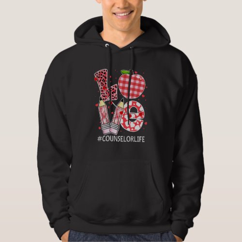 Funny Leopard Heart Love Counselor Life Valentines Hoodie