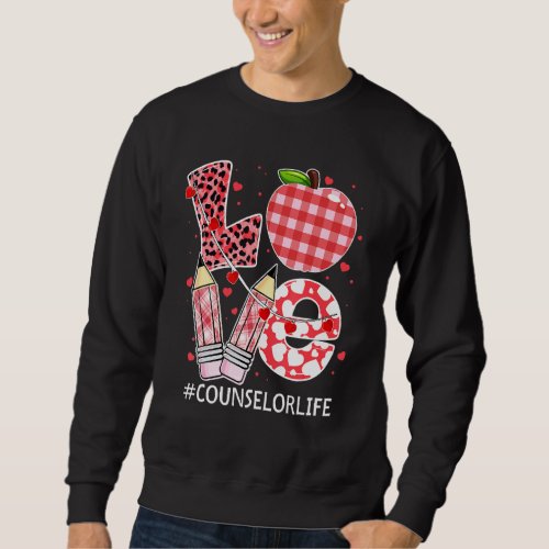 Funny Leopard Heart Love Counselor Life Valentines Sweatshirt