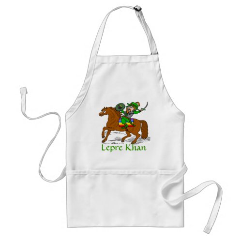 Funny Lepre Khan St Patricks Day Adult Apron