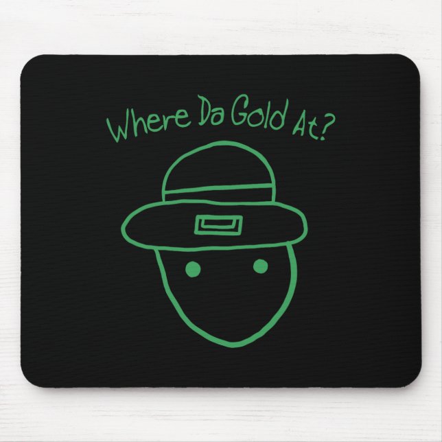 Funny Leprechaun Amateur Sketch Meme Irish St Patr Mouse Pad (Front)