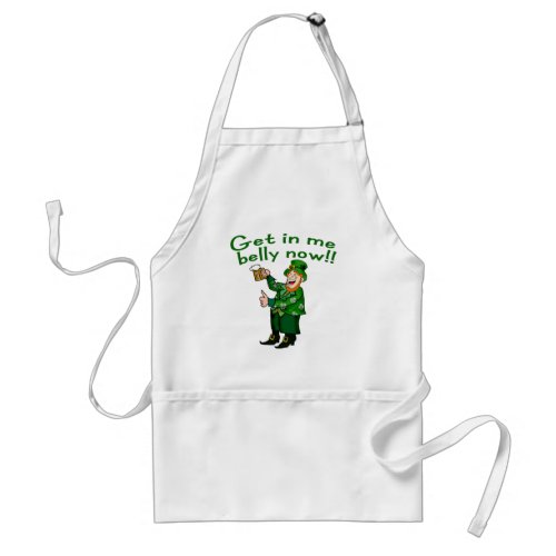 Funny Leprechaun and Beer Tshirt for St Pats Adult Apron