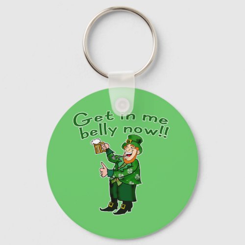 Funny Leprechaun and Beer Tshirt for St Pats Keychain