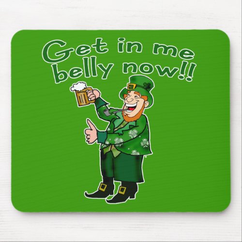 Funny Leprechaun and Beer Tshirt for St Pats Mouse Pad