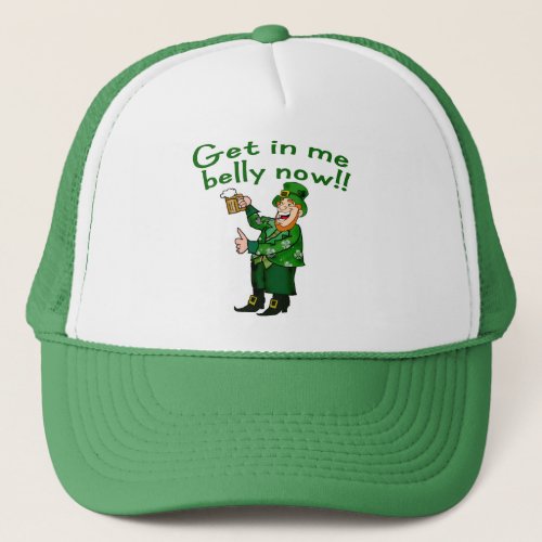 Funny Leprechaun and Beer Tshirt for St Pats Trucker Hat