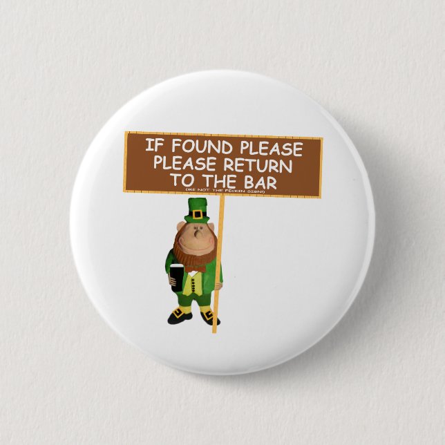 Funny leprechaun button (Front)