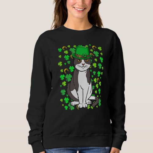 Funny Leprechaun Cat Shamrock St Patrick S Day 202 Sweatshirt