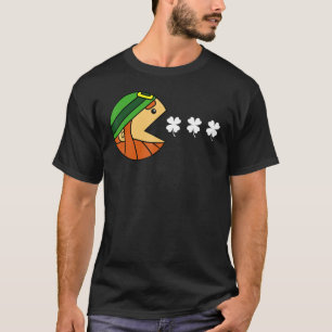 Funny Leprechaun Eating Shamrock St Patricks Day V T-Shirt