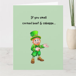 Funny Leprechaun Fart St. Patrick's Day Card