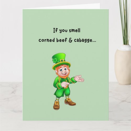 Funny Leprechaun Fart St Patricks Day Card