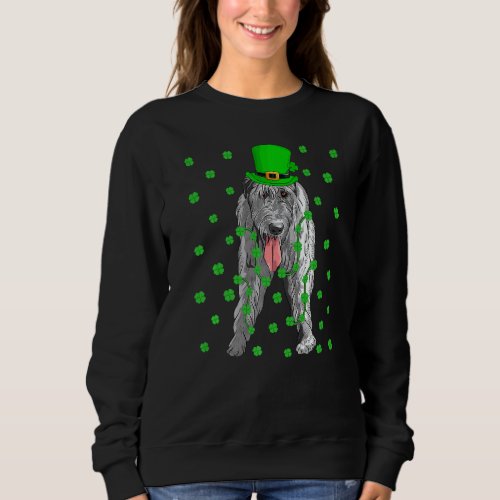 Funny Leprechaun Hat Irish Wolfhound Dog St Patric Sweatshirt