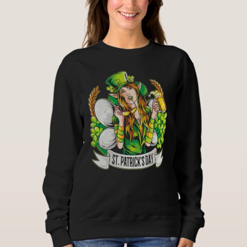 Funny Leprechaun Irish Beer Mens Womans St Patrick Sweatshirt
