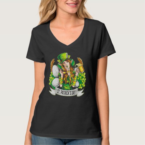 Funny Leprechaun Irish Beer Mens Womans St Patrick T_Shirt