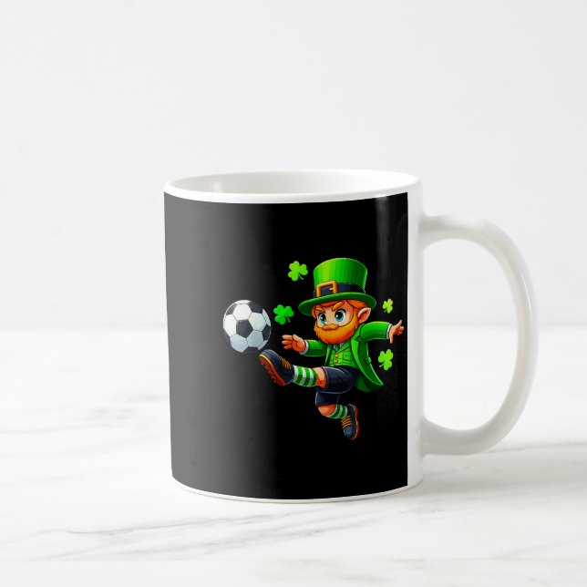 Funny Leprechaun Irish Soccer St Patricks Men Boy  Coffee Mug (Right)
